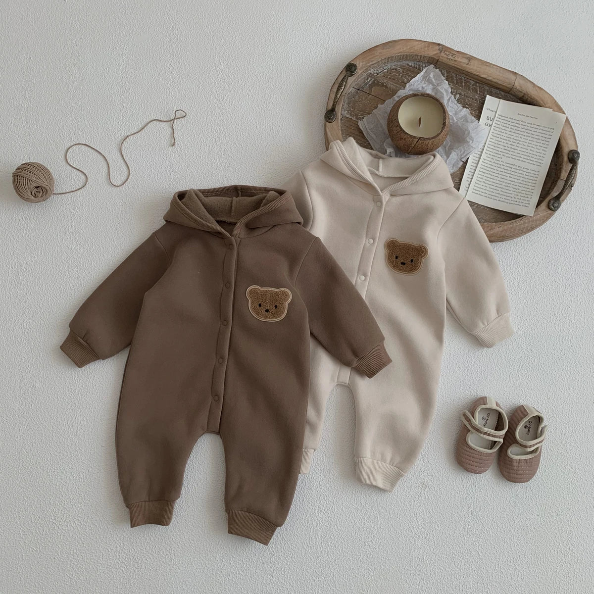 Winter  Newborn Baby Plush Bodysuit Romper