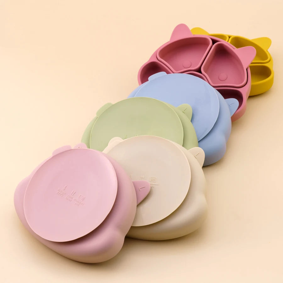 BPA Free Baby Sucker Silicone Dining Plate