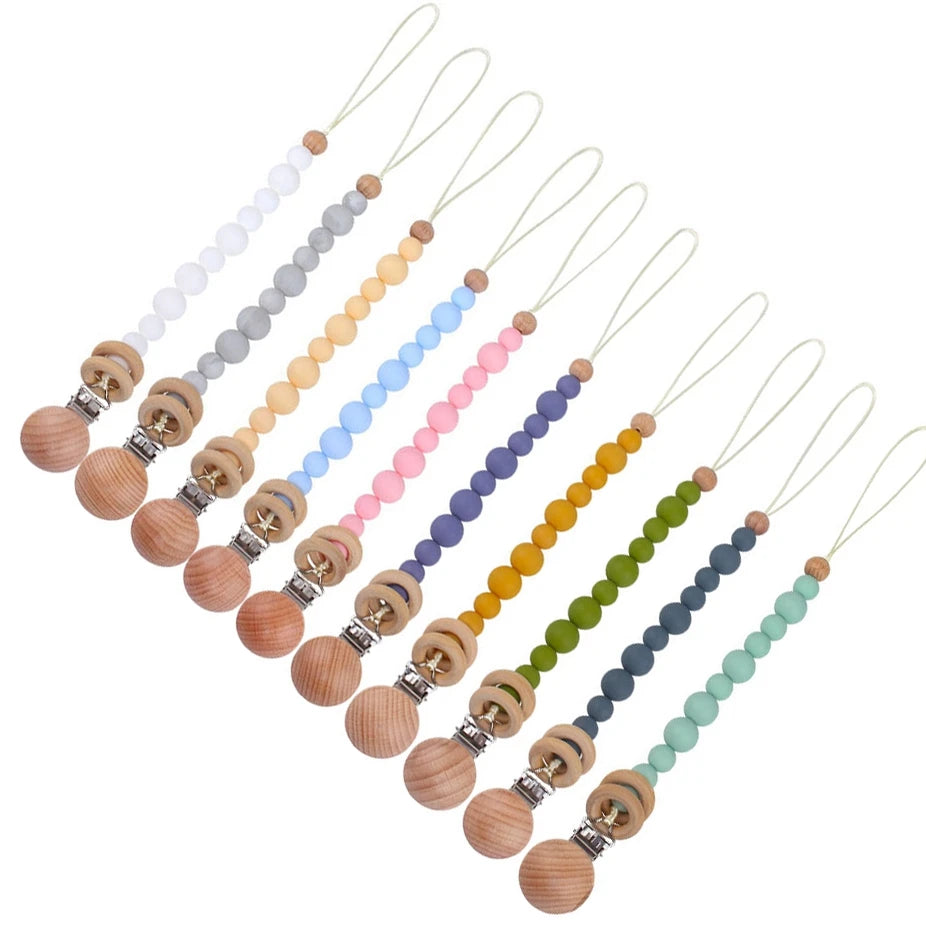 Baby Pacifier Clips Silicone Beads