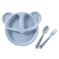 3-Piece Cute Divided Dining Plate for Baby