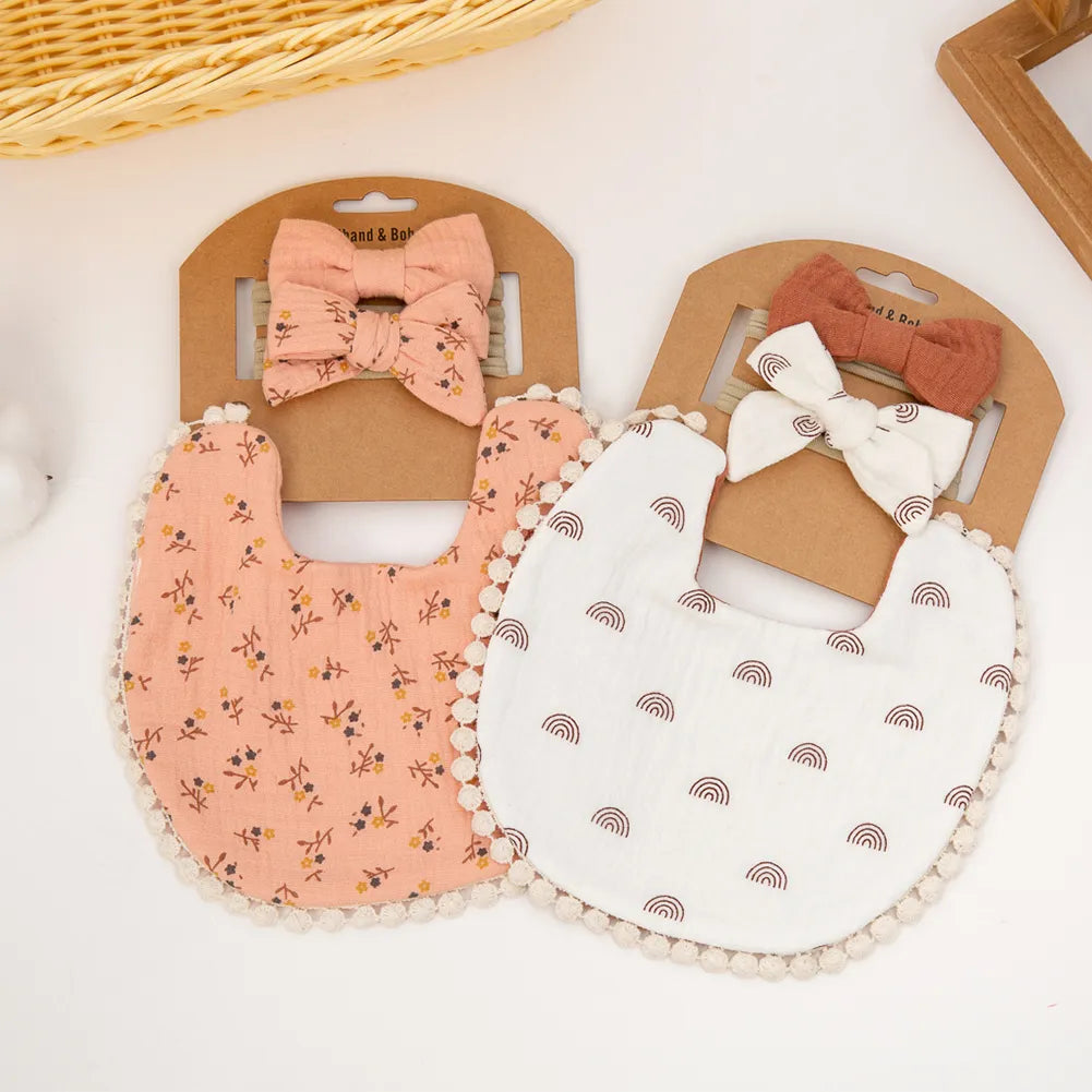 3Pcs/Set Baby Flower Bibs