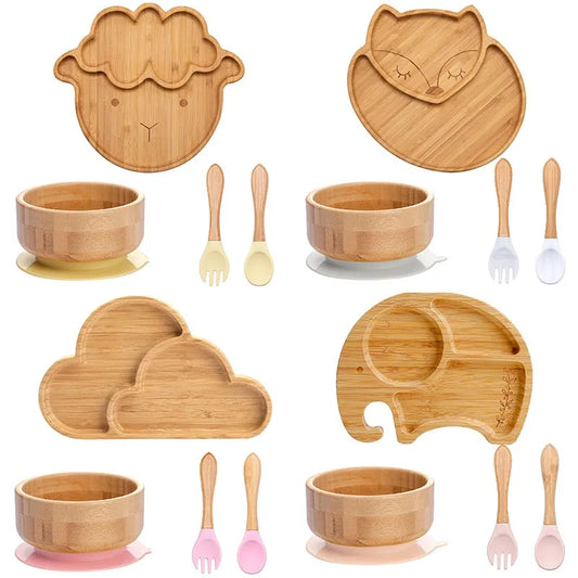 Bamboo 4 piece Plate set