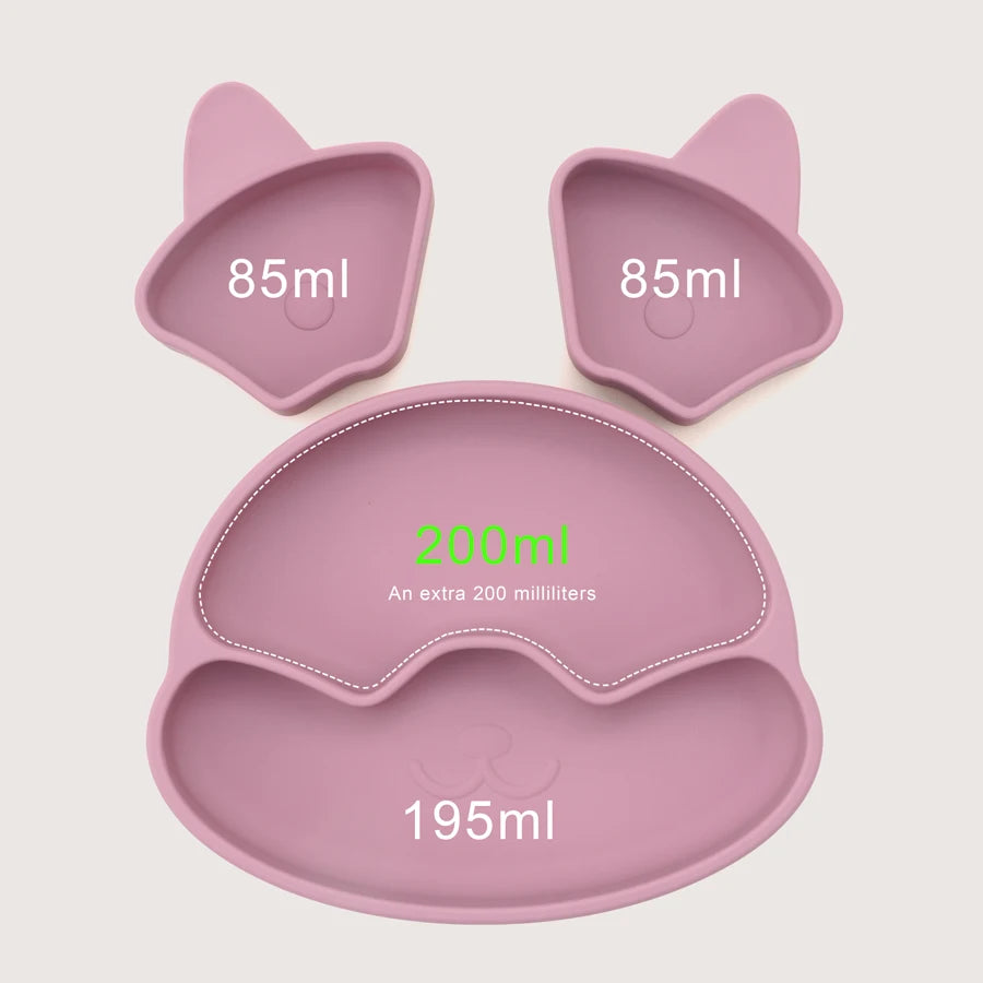 BPA Free Baby Sucker Silicone Dining Plate