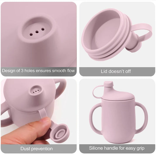 Baby Silicone Cups With Lid Portable